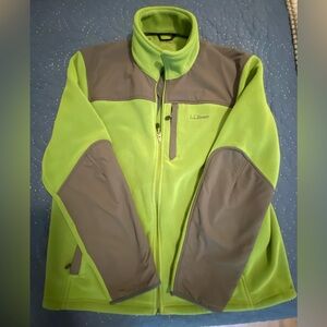 L.L. Bean Men's Large Green & Black Nylon/Fleece Polartec Full Zip Jacket